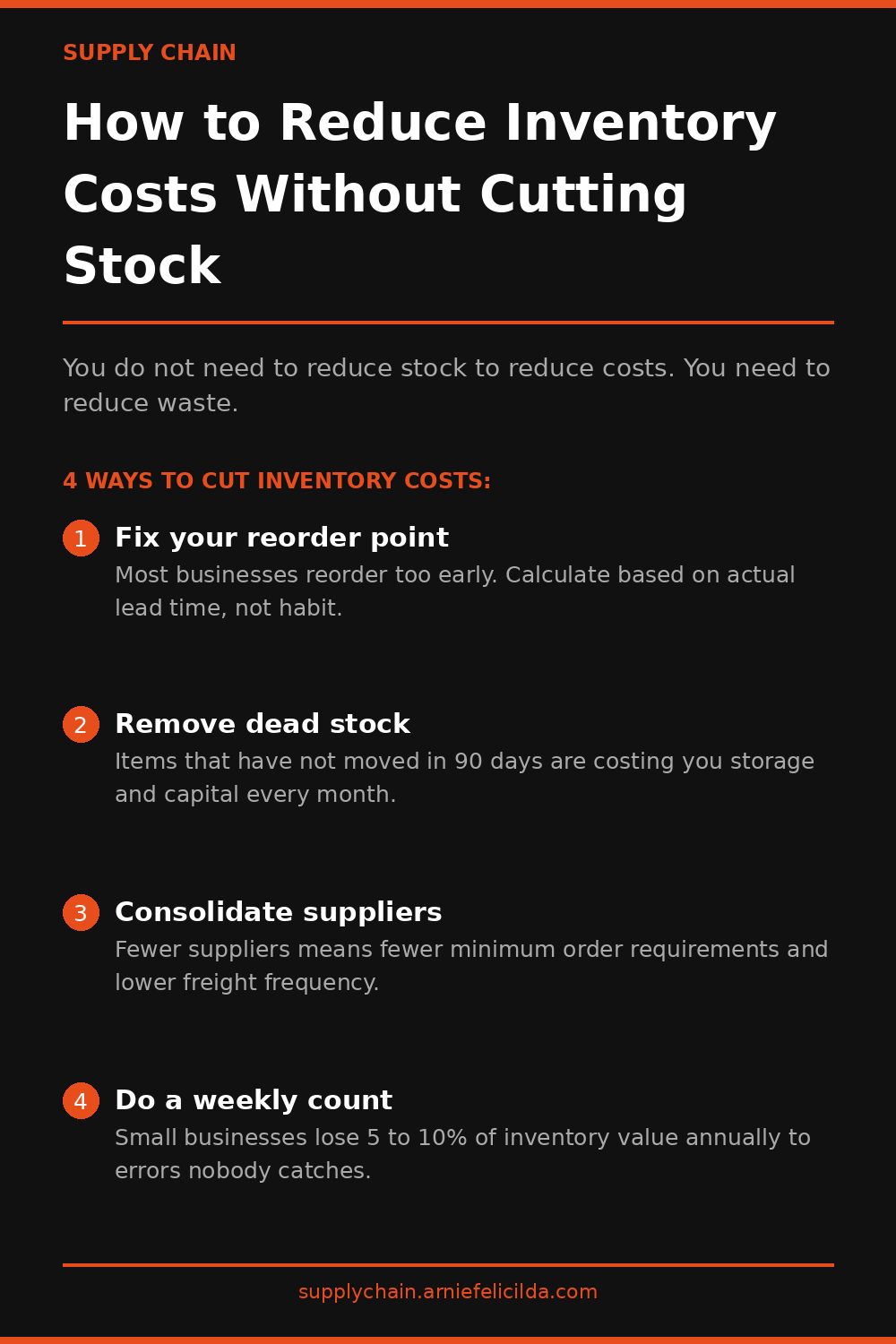 How to reduce inventory costs without cutting stock - 4 ways to lower costs without creating stockouts